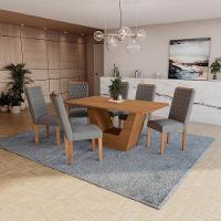 Conjunto Sala De Jantar Verbana Kappesberg 6 Cadeiras Veludo Titanio - 1
