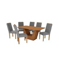 Conjunto Sala De Jantar Verbana Kappesberg 6 Cadeiras Veludo Titanio - 2