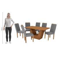 Conjunto Sala De Jantar Verbana Kappesberg 6 Cadeiras Veludo Titanio