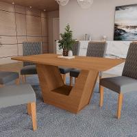 Conjunto Sala De Jantar Verbana Kappesberg 6 Cadeiras Veludo Titanio - 6