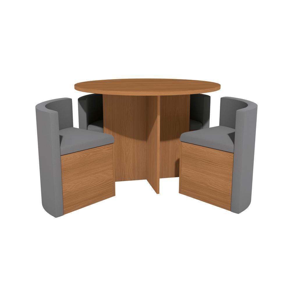 Conjunto Sala De Jantar Nira Kappesberg 4 Cadeiras Veludo Titanio - 2