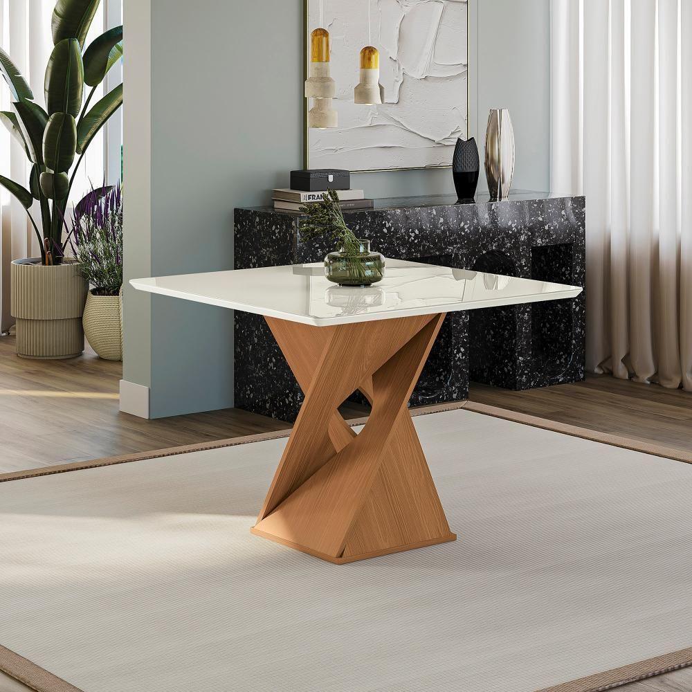 Conjunto Sala De Jantar Luna Kappesberg 4 Cadeiras Veludo Bege - 10