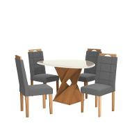 Conjunto Sala De Jantar Luna Kappesberg 4 Cadeiras Veludo Titanio - 2