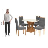 Conjunto Sala De Jantar Luna Kappesberg 4 Cadeiras Veludo Titanio