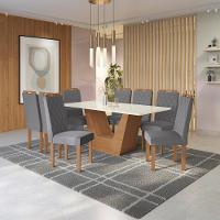 Conjunto Sala De Jantar Verbana Kappesberg 8 Cadeiras Veludo Titanio - 1