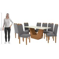 Conjunto Sala De Jantar Verbana Kappesberg 8 Cadeiras Veludo Titanio