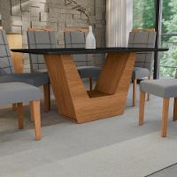 Conjunto Sala De Jantar Verbana Kappesberg 6 Cadeiras Veludo Titanio - 6