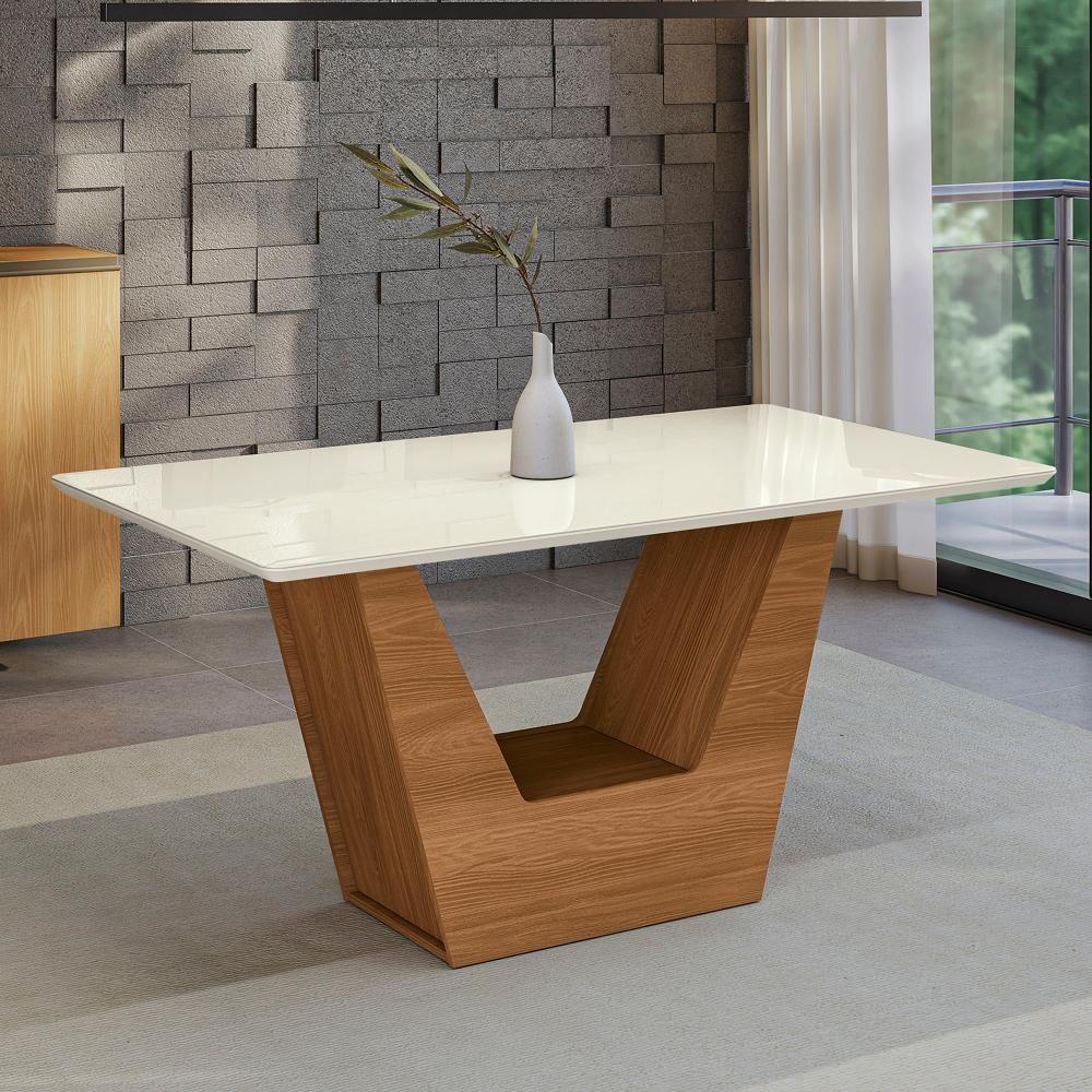 Conjunto Sala De Jantar Verbana Kappesberg 6 Cadeiras Veludo Bege - 10