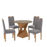 Conjunto Sala De Jantar Luna Kappesberg 4 Cadeiras Veludo Titanio - 2