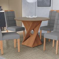 Conjunto Sala De Jantar Luna Kappesberg 4 Cadeiras Veludo Titanio - 6