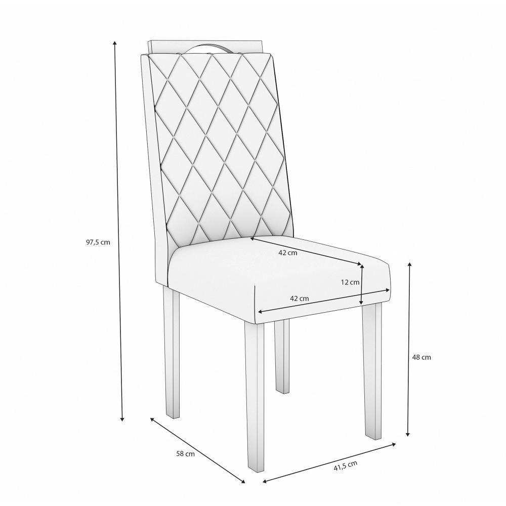 Conjunto Sala De Jantar Verbana Kappesberg 6 Cadeiras Veludo Titanio - 9