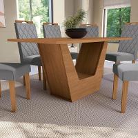 Conjunto Sala De Jantar Verbana Kappesberg 6 Cadeiras Veludo Titanio - 2