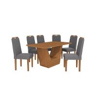 Conjunto Sala De Jantar Verbana Kappesberg 6 Cadeiras Veludo Titanio - 7
