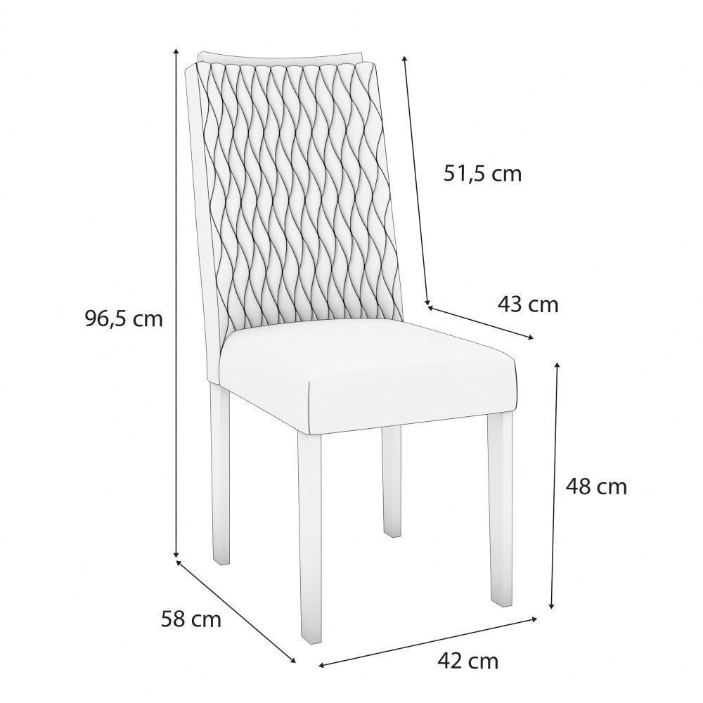Conjunto Sala De Jantar Nira Kappesberg 4 Cadeiras Veludo Bege - 5