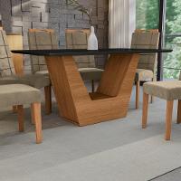 Conjunto Sala De Jantar Verbana Kappesberg 6 Cadeiras Veludo Bege - 5