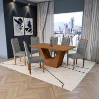 Conjunto Sala De Jantar Verbana Kappesberg 6 Cadeiras Veludo Titanio - 1