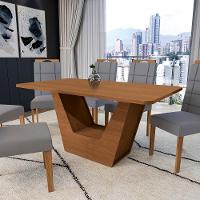 Conjunto Sala De Jantar Verbana Kappesberg 6 Cadeiras Veludo Titanio - 3