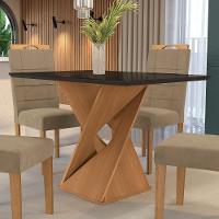 Conjunto Sala De Jantar Luna Kappesberg 4 Cadeiras Veludo Bege - 6