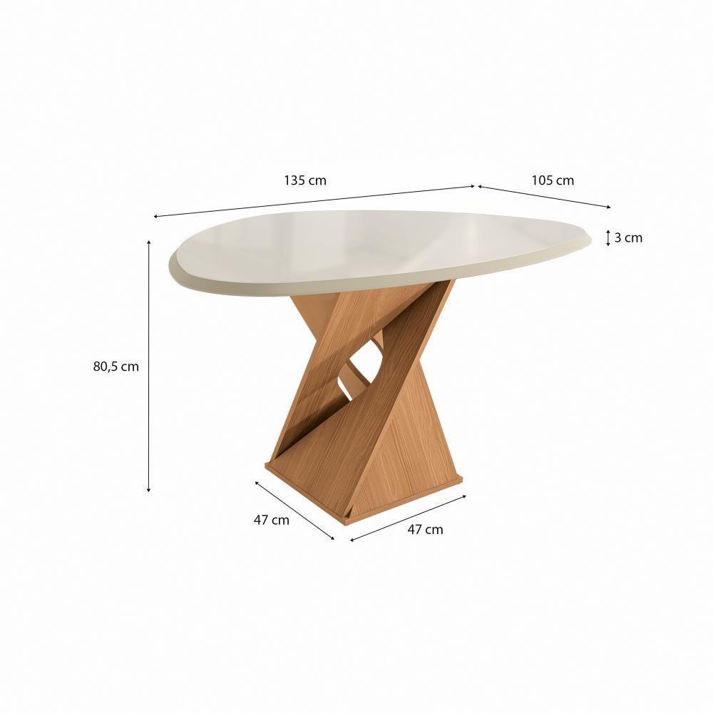 Conjunto Sala De Jantar Luna Kappesberg 4 Cadeiras Veludo Bege - 3
