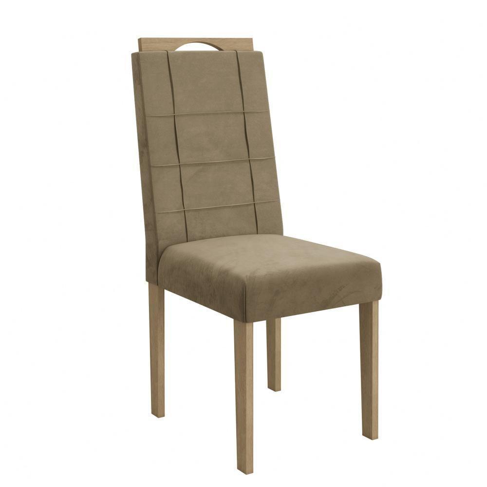 Conjunto Sala De Jantar Luna Kappesberg 4 Cadeiras Veludo Bege - 8