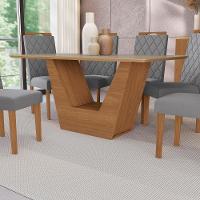 Conjunto Sala De Jantar Verbana Kappesberg 6 Cadeiras Veludo Titanio - 3