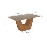 Conjunto Sala De Jantar Verbana Kappesberg 6 Cadeiras Veludo Titanio - 9