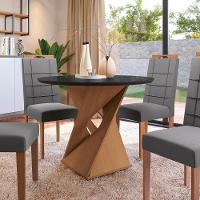 Conjunto Sala De Jantar Luna Kappesberg 4 Cadeiras Veludo Titanio - 6