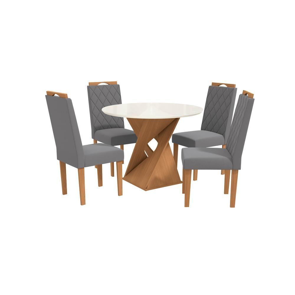 Conjunto Sala De Jantar Luna Kappesberg 4 Cadeiras Veludo Titanio - 2