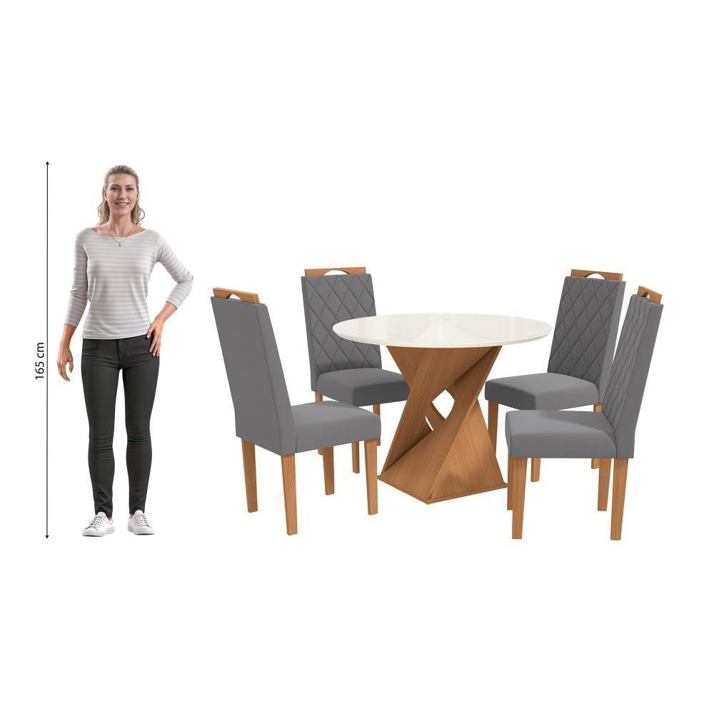 Conjunto Sala De Jantar Luna Kappesberg 4 Cadeiras Veludo Titanio - 4