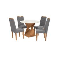 Conjunto Sala De Jantar Luna Kappesberg 4 Cadeiras Veludo Titanio - 2