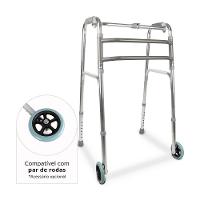 Andador Dellamed De Alumínio 3 Em 1 Fixo Móvel E Articulado Cinza D10 - 2
