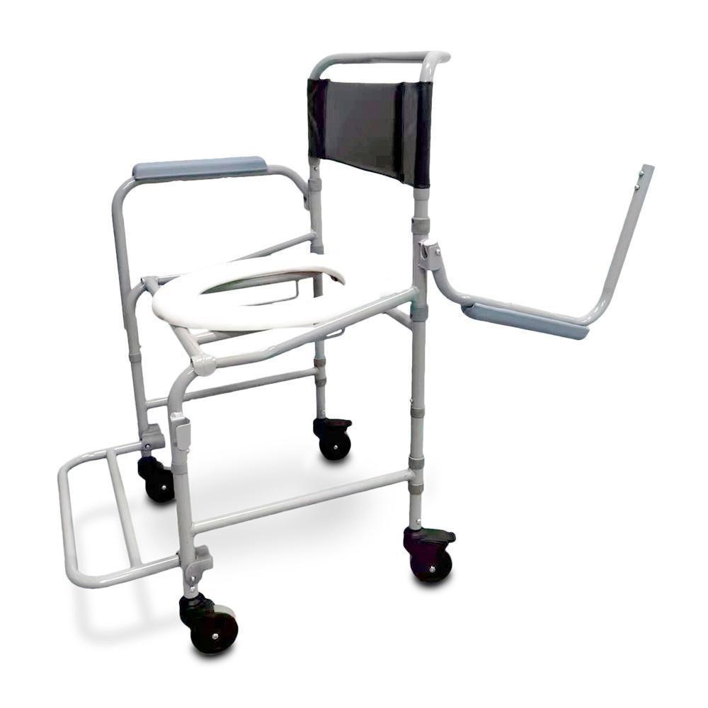 Cadeira De Banho Higiênica Dellamed Dobrável E Desmontável Até 120 Kg Preto E Cinza D40 - 2