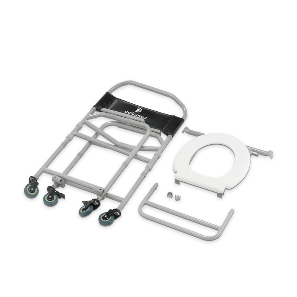 Cadeira De Banho Higiênica Dellamed Dobrável E Desmontável Até 120 Kg Preto E Cinza D40 - 4