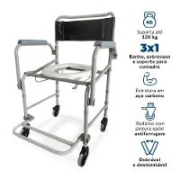 Cadeira De Banho Higiênica Dellamed Dobrável E Desmontável Até 120 Kg Preto E Cinza D40 - 3