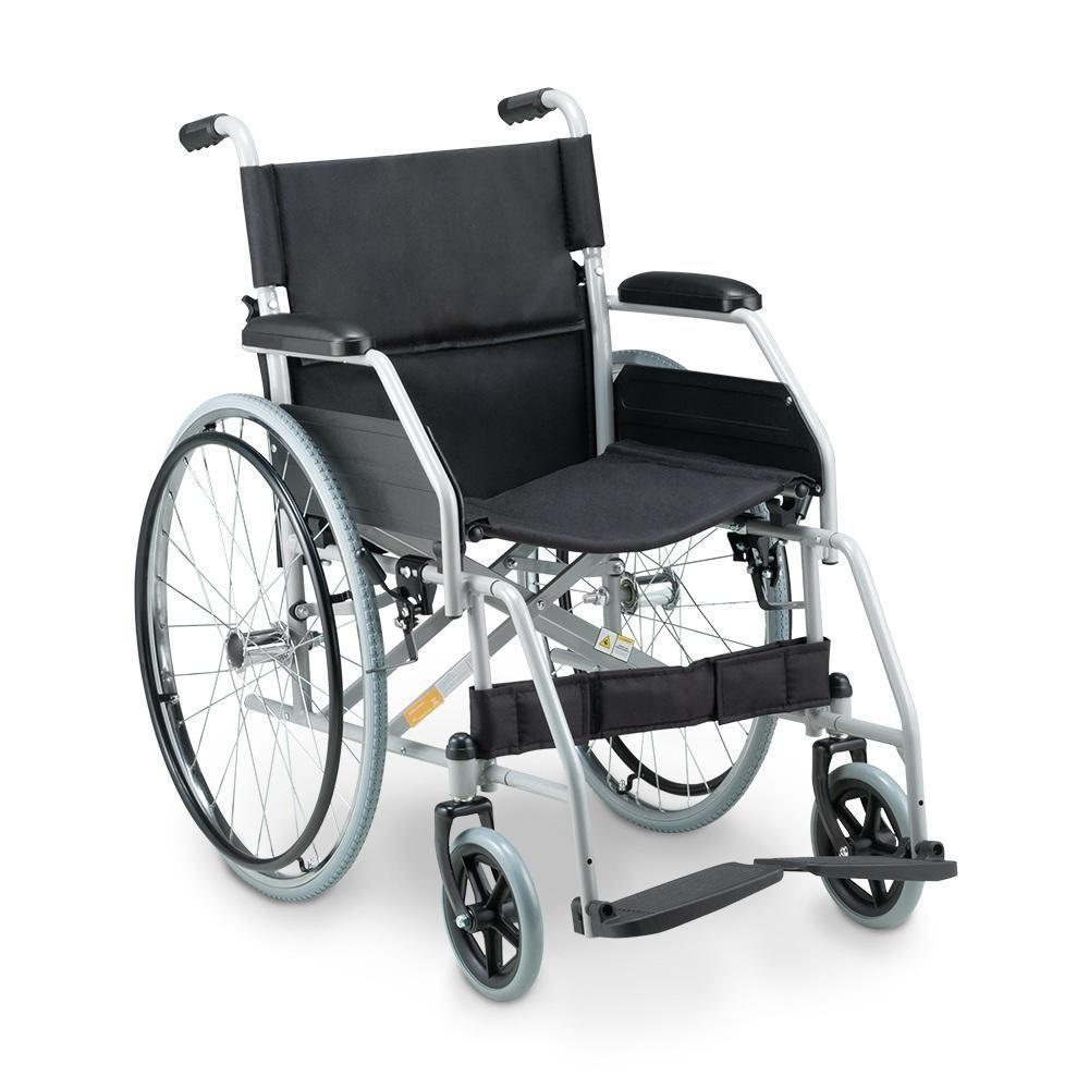 Cadeira De Rodas Dellamed Dobrável Em Aço Até 120 Kg Cinza E Preto D100 - 1