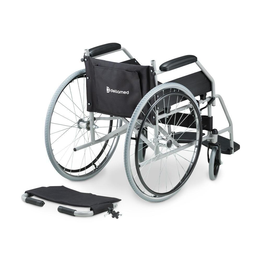 Cadeira De Rodas Dellamed Dobrável Em Aço Até 120 Kg Cinza E Preto D100 - 4