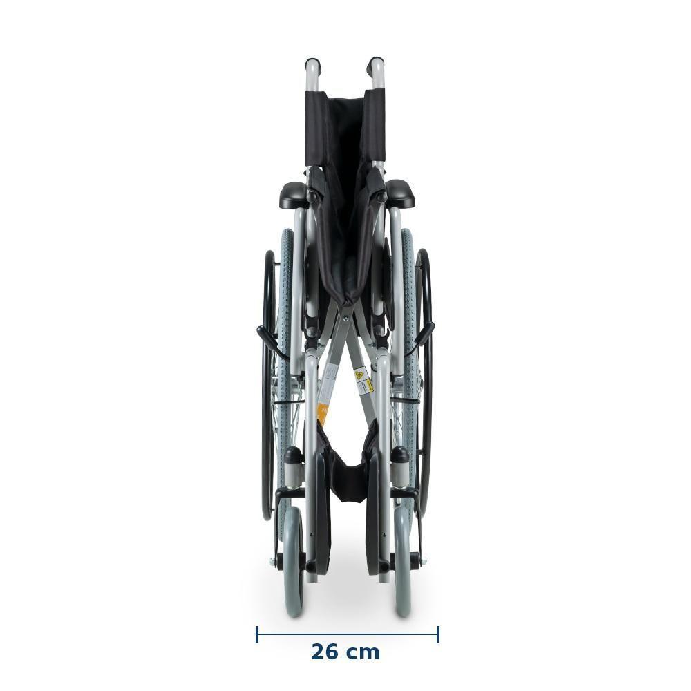 Cadeira De Rodas Dellamed Dobrável Em Aço Até 120 Kg Cinza E Preto D100 - 5