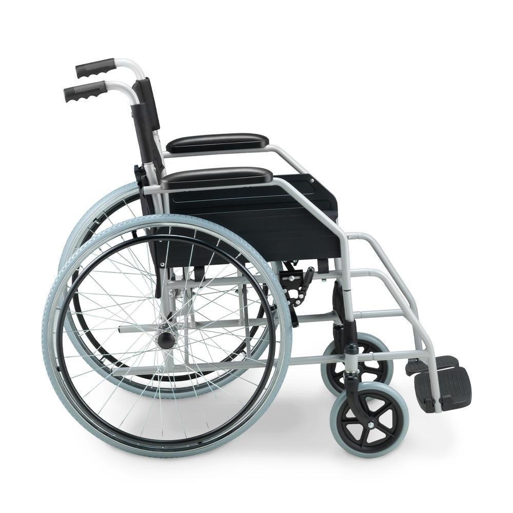 Cadeira De Rodas Dellamed Dobrável Em Aço Até 120 Kg Cinza E Preto D100 - 7