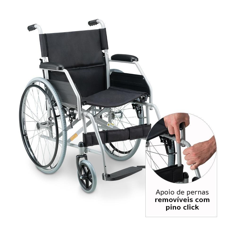 Cadeira De Rodas Dellamed Dobrável Em Aço Até 120 Kg Cinza E Preto D100 - 10