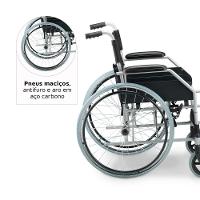 Cadeira De Rodas Dellamed Dobrável Em Aço Até 120 Kg Cinza E Preto D100 - 2