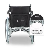 Cadeira De Rodas Dellamed Dobrável Em Aço Até 120 Kg Cinza E Preto D100 - 8