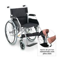 Cadeira De Rodas Dellamed Dobrável Em Aço Até 120 Kg Cinza E Preto D100 - 10