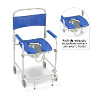 Cadeira De Banho Dellamed Dobrável E Desmontável Até 150 Kg Cinza E Azul D45