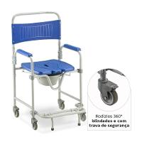 Cadeira De Banho Dellamed Dobrável E Desmontável Até 150 Kg Cinza E Azul D45 - 5