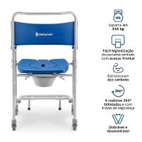 Cadeira De Banho Dellamed Dobrável E Desmontável Até 150 Kg Cinza E Azul D45 - 8