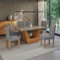 Conjunto Sala De Jantar Verbana Kappesberg 6 Cadeiras Veludo Titanio - 1