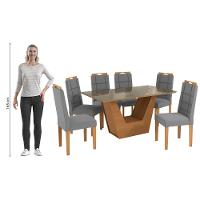 Conjunto Sala De Jantar Verbana Kappesberg 6 Cadeiras Veludo Titanio