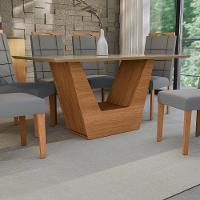 Conjunto Sala De Jantar Verbana Kappesberg 6 Cadeiras Veludo Titanio - 6