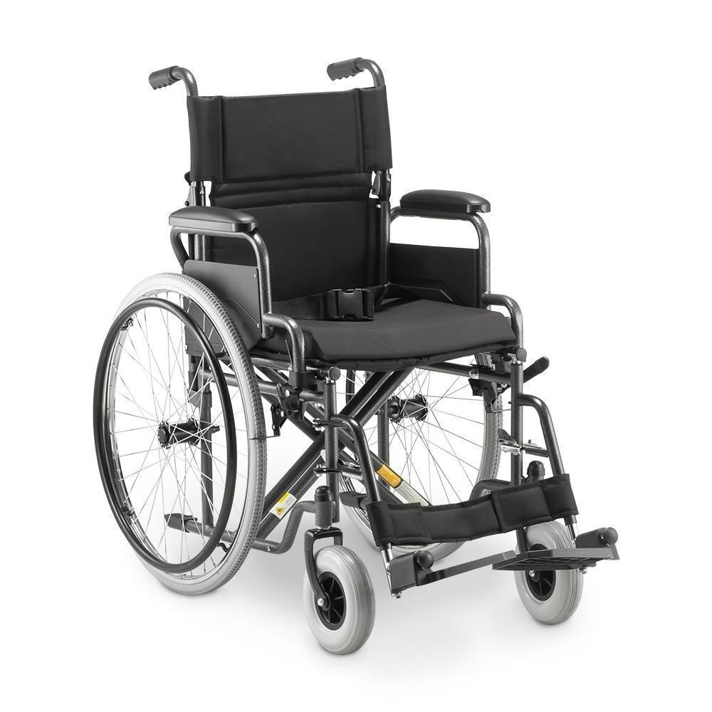 Cadeira De Rodas Dellamed Dobrável Em Aço Até 120 Kg Cinza E Preto D400-t44 - 1