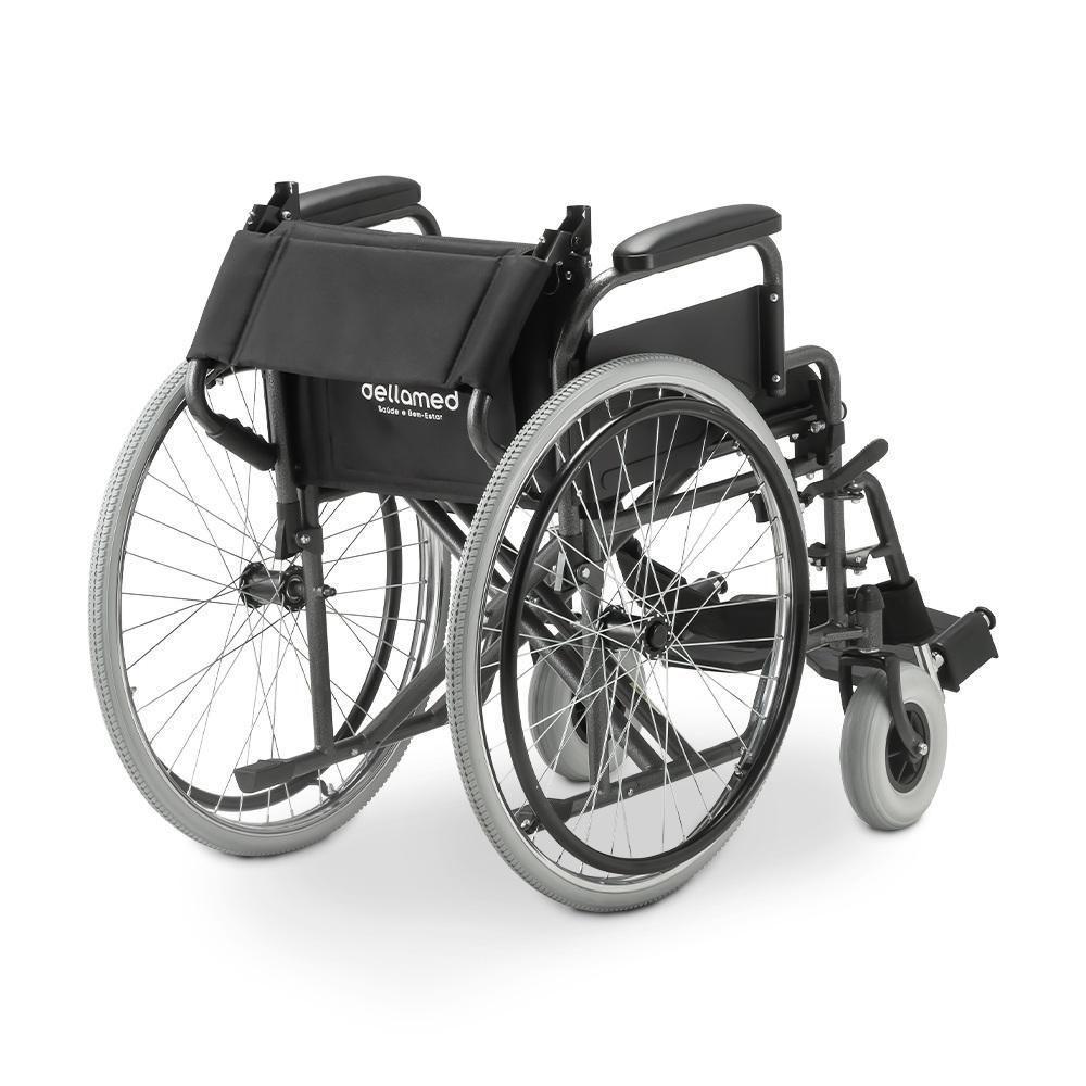 Cadeira De Rodas Dellamed Dobrável Em Aço Até 120 Kg Cinza E Preto D400-t44 - 5